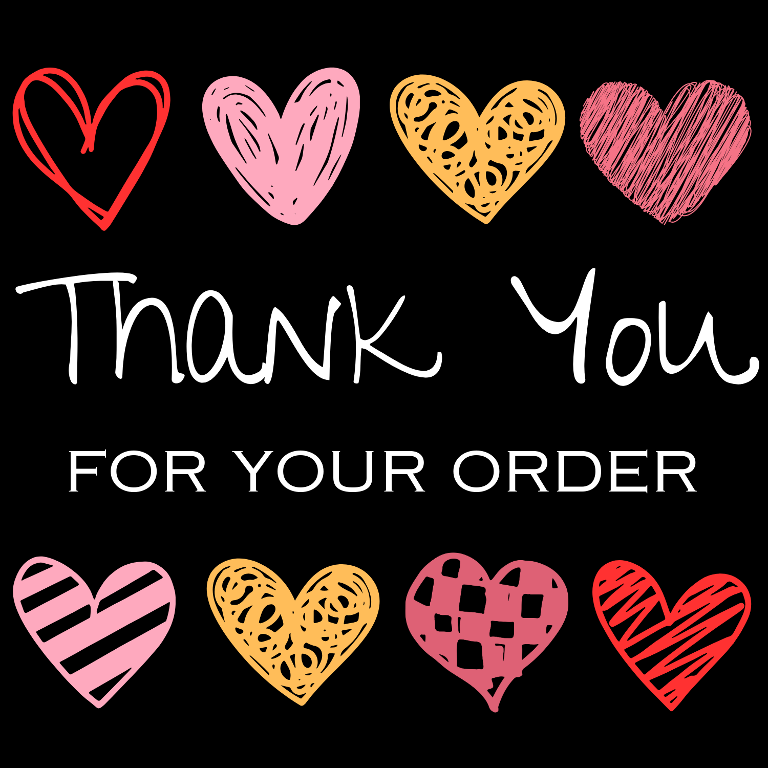 Thank You Stickers Black 2