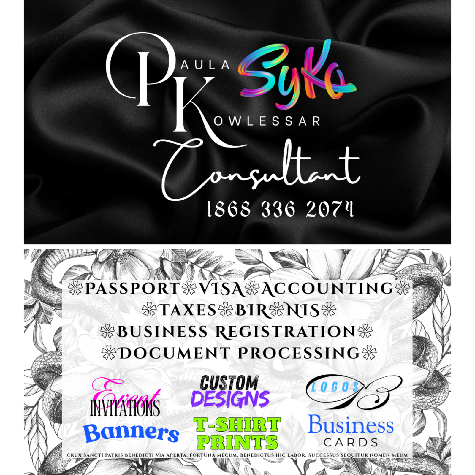 Paula Call Card B&F